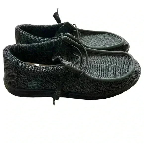 Hey Dude Wally Sox micro total black slip on shoes adjustable unisex W:9 M:7 - Picture 1 of 8